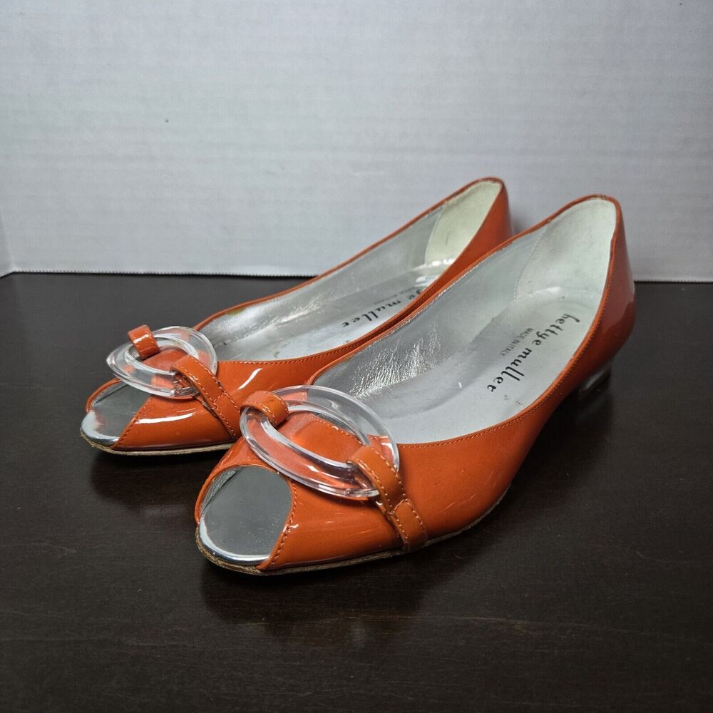 Anthropologie BETTYE MULLER Patent Leather Ballerina Flats 35.5‎ Orange